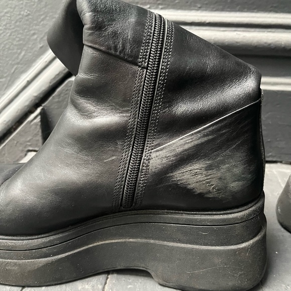 Vagabond Black Platform Leather Mid-Calf Boots